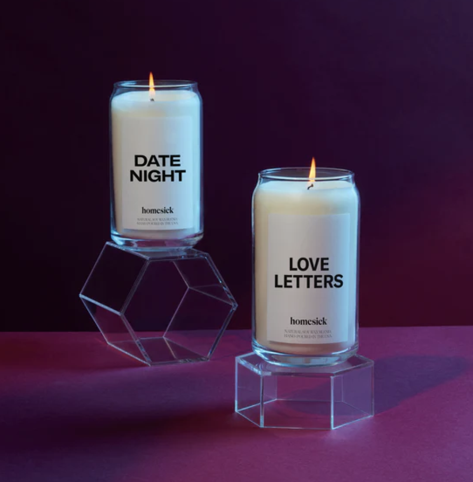 the date night and love letters candle