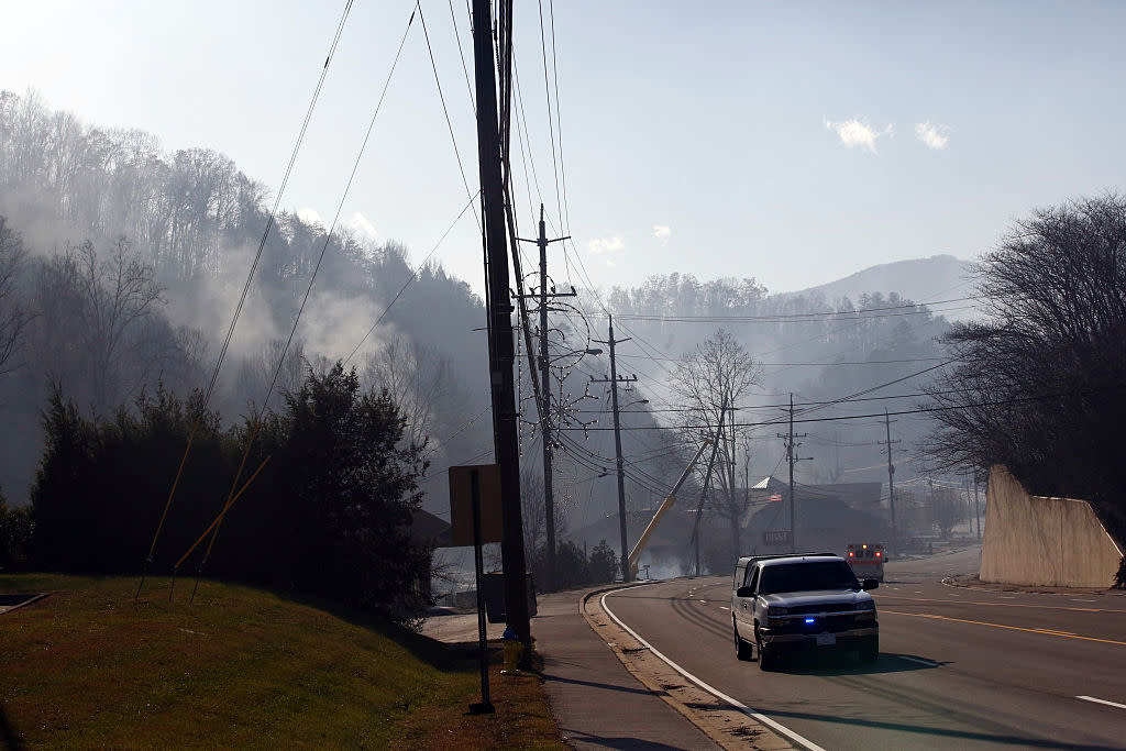 This footage of two men driving through the Tennessee wildfire is unbelievably terrifying