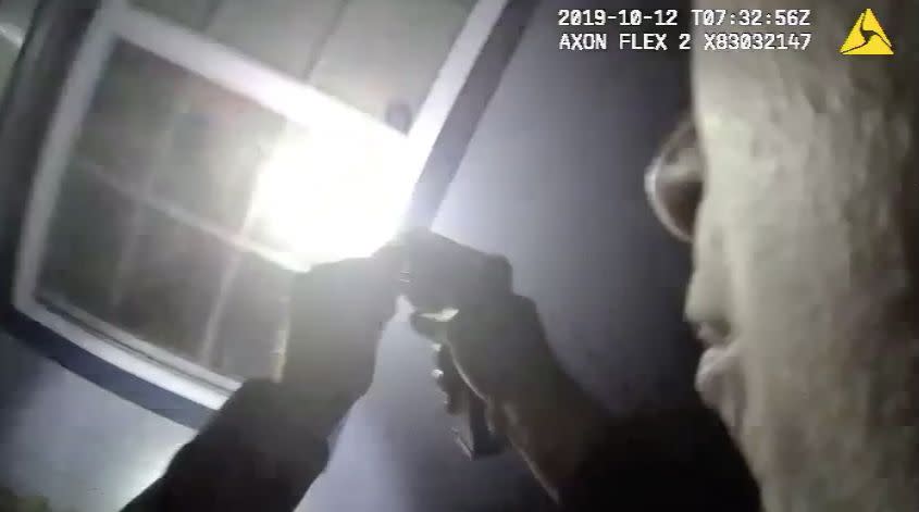 Body camera footage shows a Fort Worth police officer appearing to aim a gun into the house of Atatiana Jefferson, who was shot and killed by police in her own home Saturday. (Photo: Fort Worth Police Department)