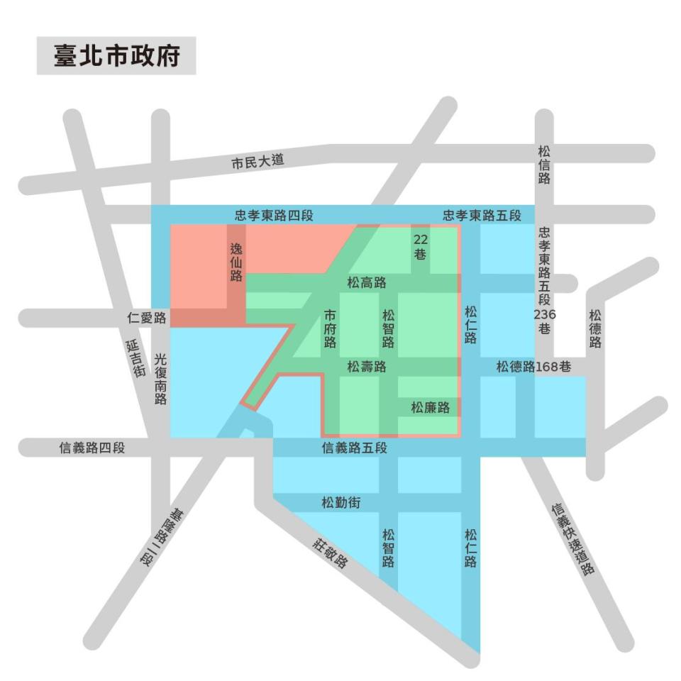 2023 Uber 跨年管制地圖。（圖／Uber提供）