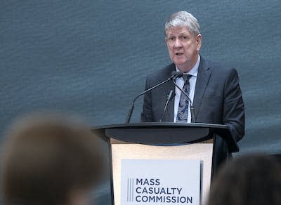 Commissioner Michael MacDonald delivers remarks in September 2022 at the end of the public hearings of the Mass Casualty Commission inquiry into the mass murders in rural Nova Scotia. THE CANADIAN PRESS/Andrew Vaughan