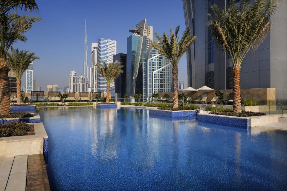 The pool at the JW Marriott's Marquis Dubai. (Photo courtesy of JW Marriott Marquis Hotel Dubai)