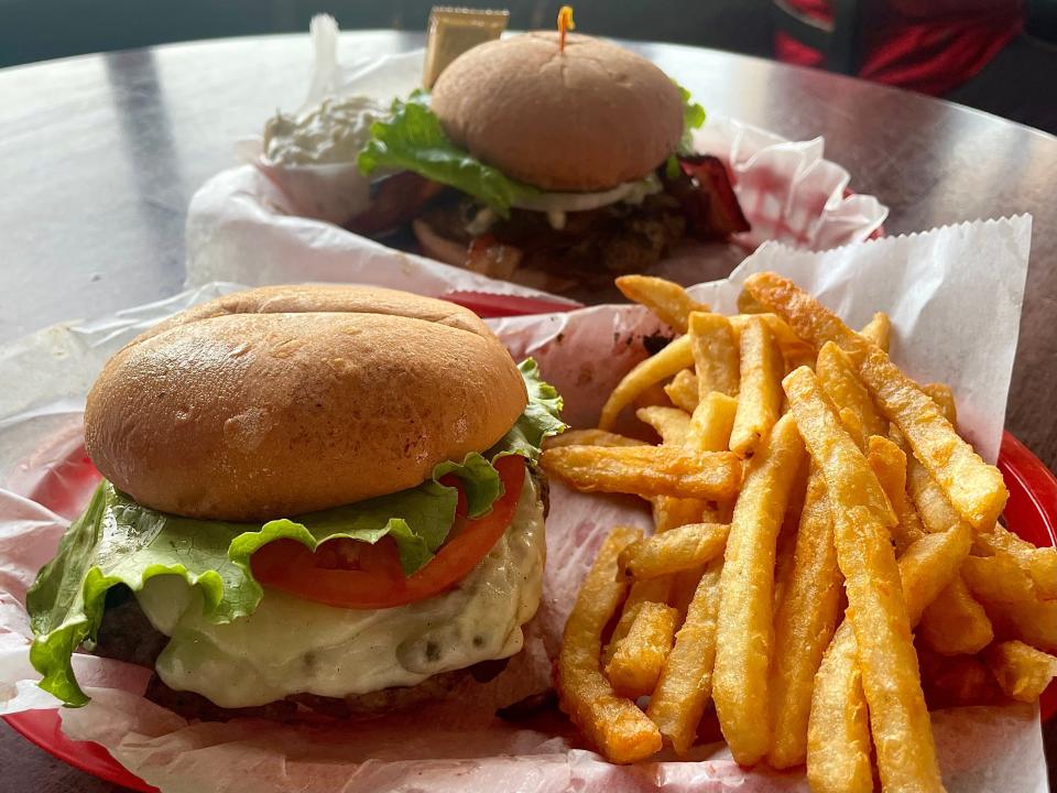 The NSB Burger and Blue Cheese Burger from the Breakers.