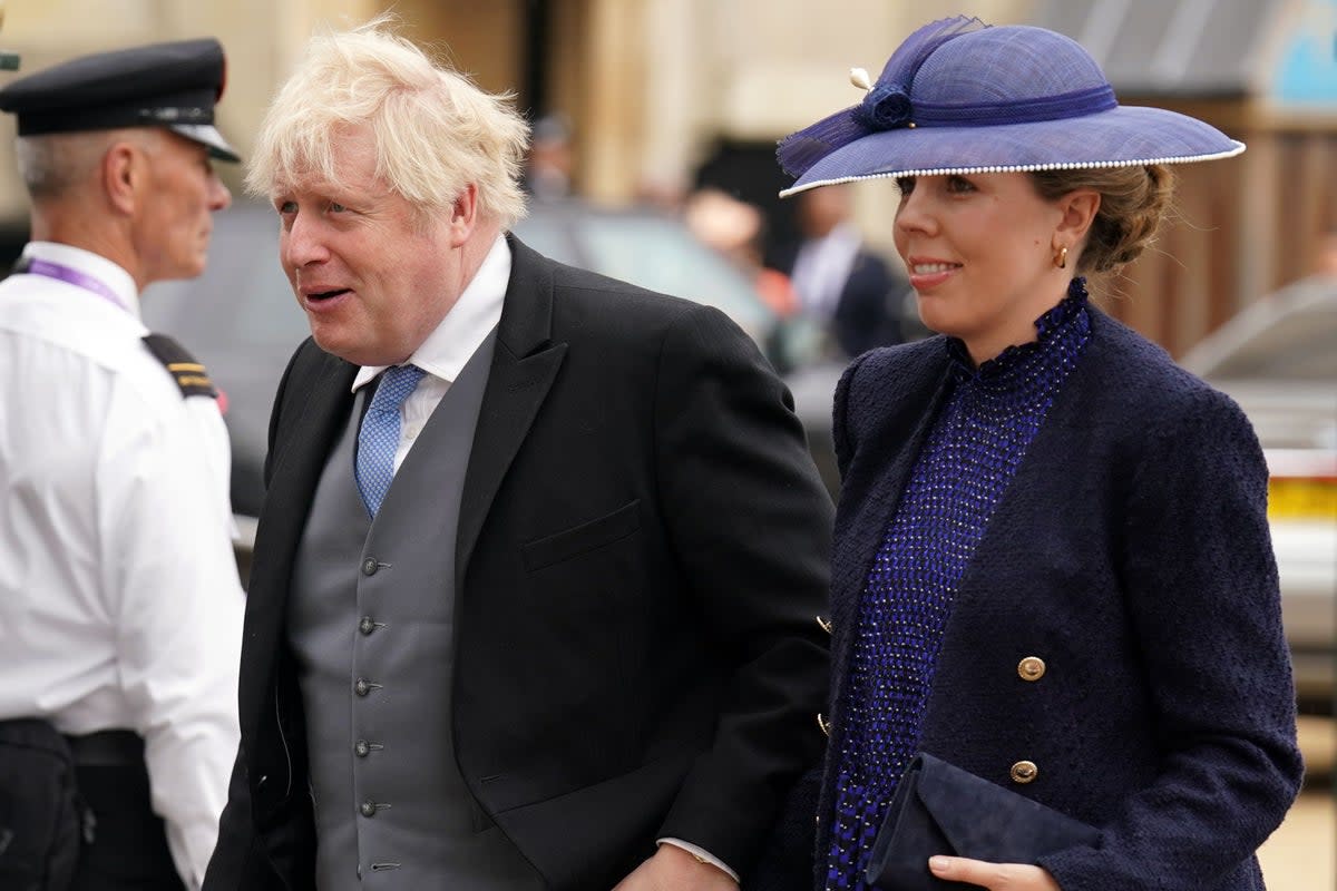 Former prime minister Boris Johnson and his wife Carrie Johnson (PA Wire)