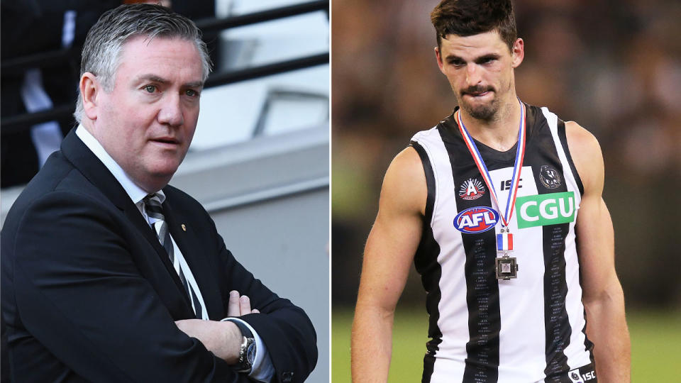 Collingwood president Eddie McGuire spoke out after Magpies captain Scott Pendlebury was booed by Essendon fans on Anzac Day. Pictures: Getty Images