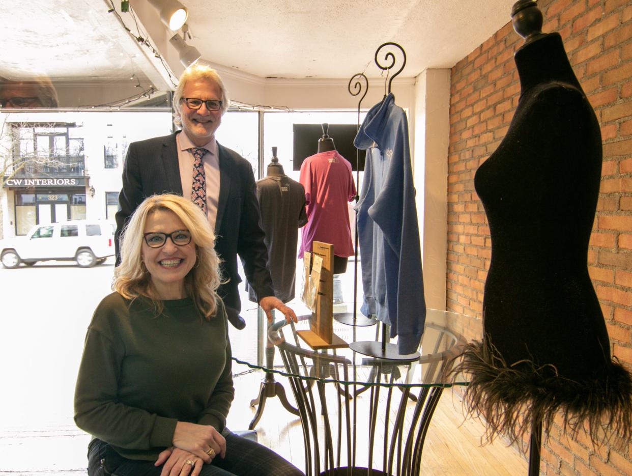 Mark and Barb Binkley, shown Friday, April 22, 2022, are closing Bink & Babs Boutique in downtown Brighton to focus on the growth of Cooper and Binkley Jewelers.