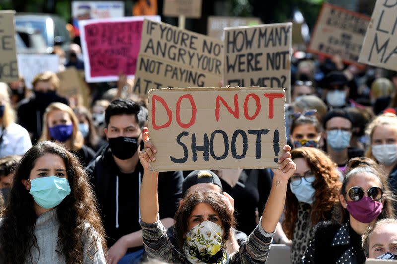 Protest against the death of George Floyd, in Hamburg