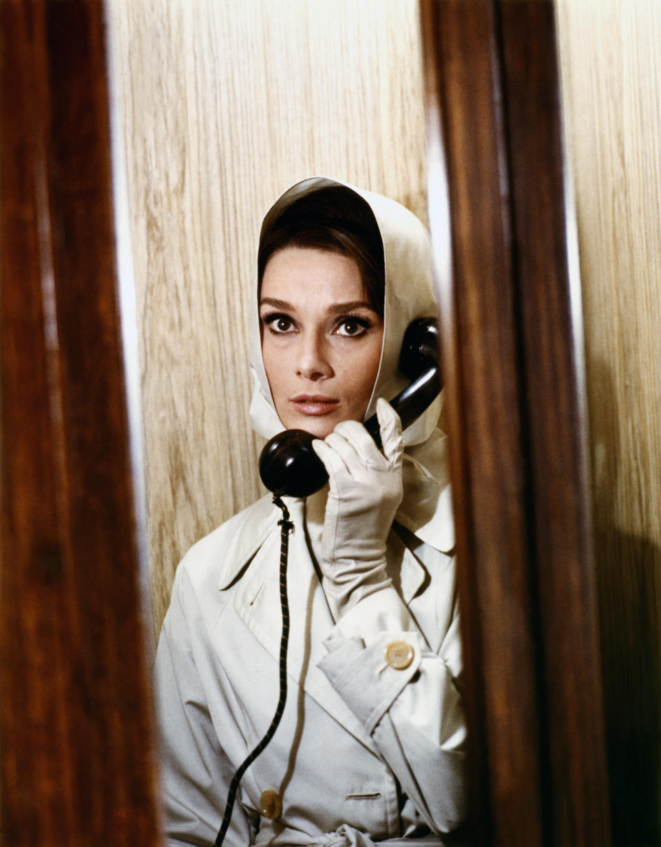 British-Dutch actress Audrey Hepburn on the set of Charade, directed and produced by American Stanley Donen. (Photo by Sunset Boulevard/Corbis via Getty Images)