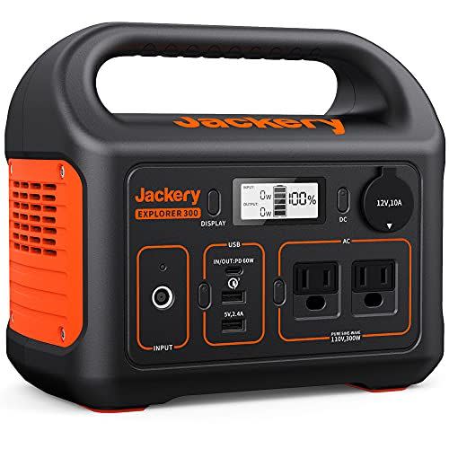 <p><strong>Jackery</strong></p><p>amazon.com</p><p><strong>$299.99</strong></p><p>This deeply discounted portable power station by Jackery is perfect for camping and light outdoor activities. It provides up to 300 watts of power and only takes two hours to charge up to 80 percent via a wall outlet and 60-watt PD USB-C port simultaneously. </p><p>This power station comes with two AC outlets, one PD 60-watt USB-C port, one fast-charge 3.0 port, one USB-A port, and one DC car port, meaning it can charge up to six devices at once. Better yet, it's about $50 off today.</p>