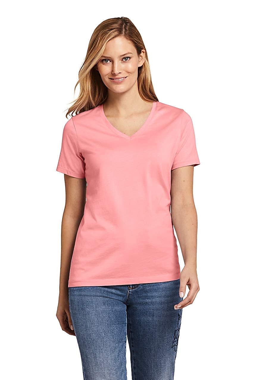 Lands' End Women's Relaxed Short Sleeve T-Shirt Supima Cotton V-Neck. (Photo: Amazon)