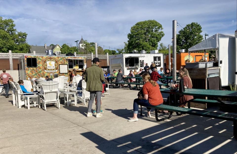 The backlot is an outdoor beer garden offering craft beer, wine and cider, local food trucks and live music.