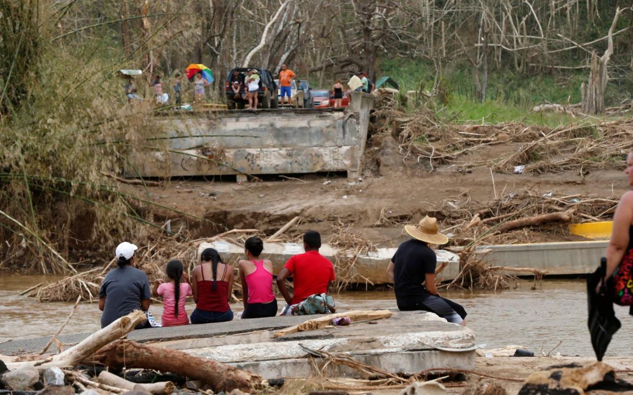 A destroyed bridge in Puerto Rico - AP