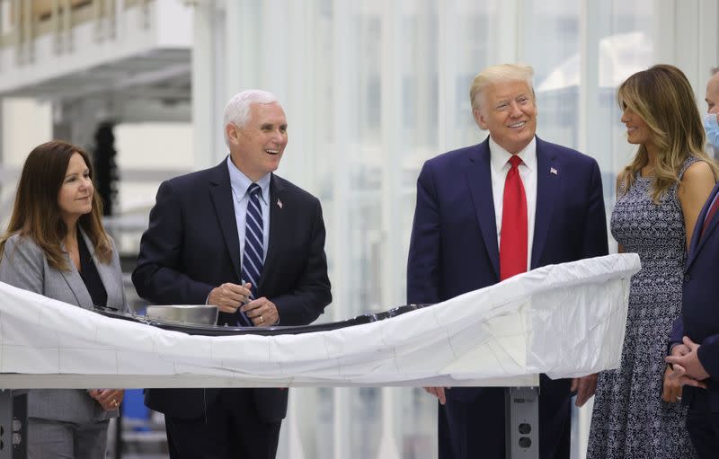 U.S. President Trump attends launch of SpaceX Falcon 9 rocket at the Kennedy Space Center in Cape Canaveral, Florida