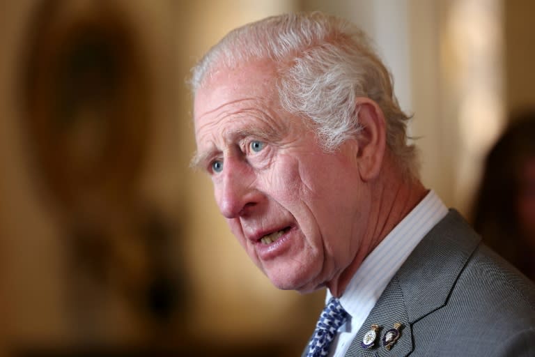 El rey Carlos III habla durante un acto de entrega de premios en el palacio de Buckingham, el 22 de mayo de 2024 en Londres (Chris Jackson)