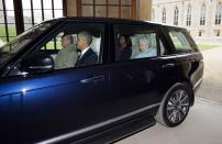 <p>Even the world's most powerful leaders carpool. Queen Elizabeth II and First Lady Michelle Obama sit in the backseat as Prince Philip drives, and President Barack Obama rides shotgun on their way to lunch. <br></p>