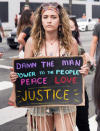 <p>Paris Jackson calls for peace, love and justice as she marches through West Hollywood on Monday.</p>