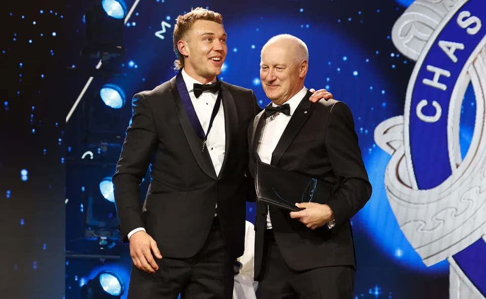 Patrick Cripps, pictured here with the Brownlow Medal.