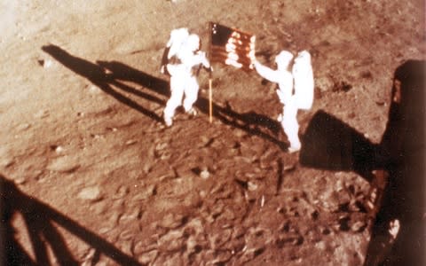 The American flag, planted in the Moon's surface during the Apollo 11 mission in 1969 - Credit: &nbsp;AFP