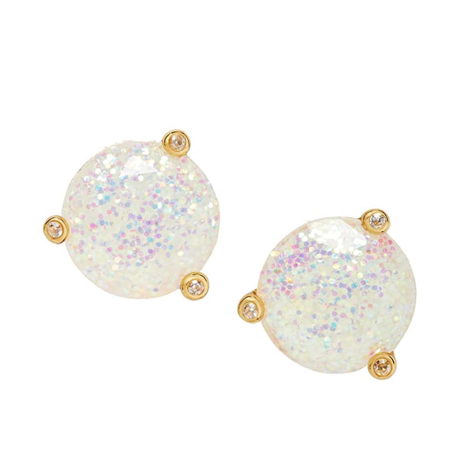 15) Glitter Round Opaque Earrings