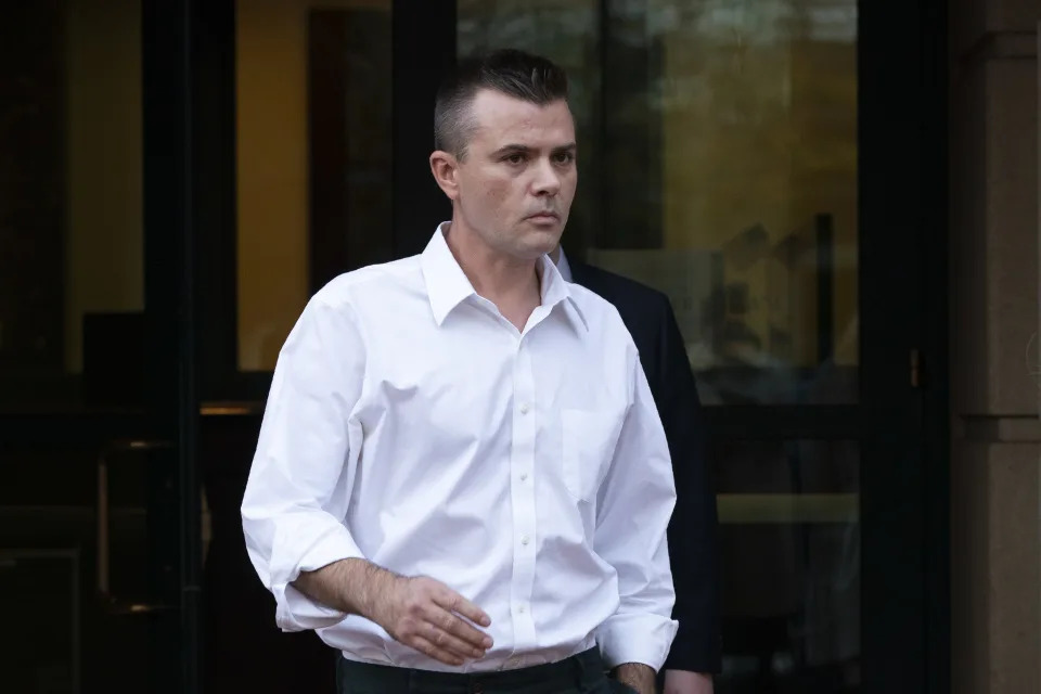 FILE - Igor Danchenko, a think tank analyst accused of lying to the FBI about his role in the creation of a discredited dossier about former President Donald Trump, leaves Albert V. Bryan United States Courthouse in Alexandria, Va., on Nov. 4, 2021. A jury on Tuesday, Oct. 18, 2022, acquitted Danchenko on all counts. (AP Photo/Manuel Balce Ceneta, File)