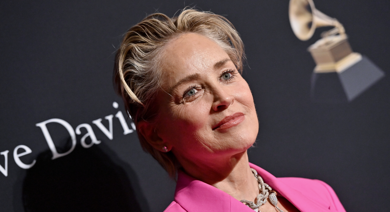 Sharon Stone attends the Pre-GRAMMY Gala & GRAMMY Salute to Industry Icons Honoring Julie Greenwald & Craig Kallman at The Beverly Hilton on February 04, 2023 in Beverly Hills, California