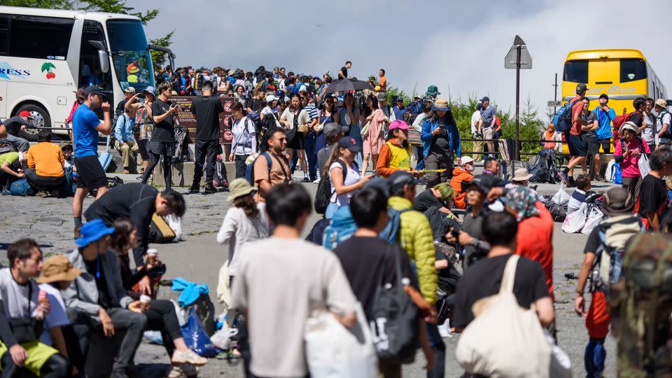 Officials say a post-Covid tourism boom has brought thousands of additional tourists to the mountain this year. - Courtesy Yamanashi Prefectural Government