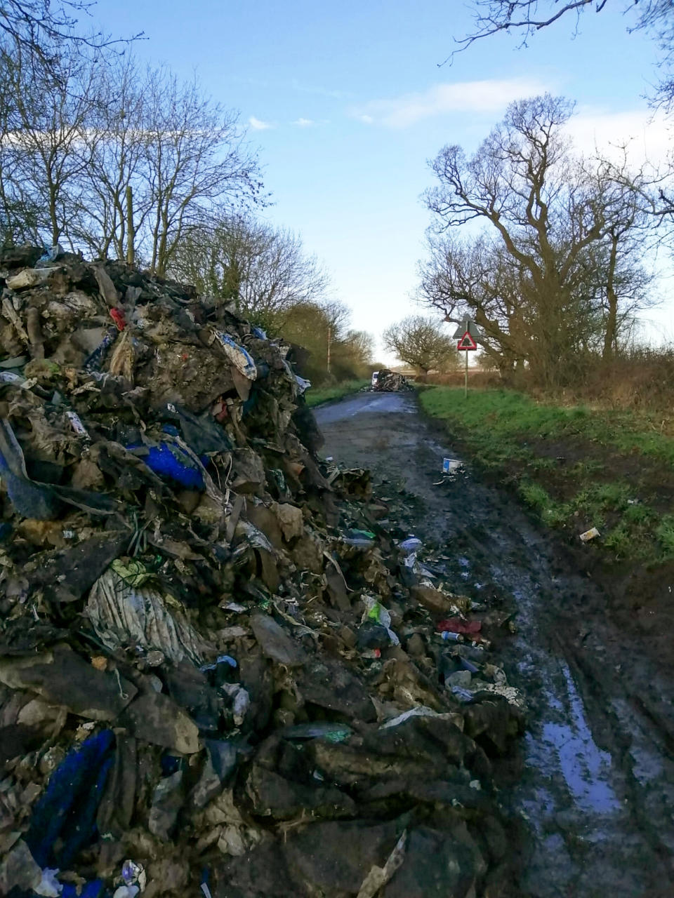 Items including mattresses, electrical cable, carpet, rubble and plastic bottles was left (Picture: SWNS)