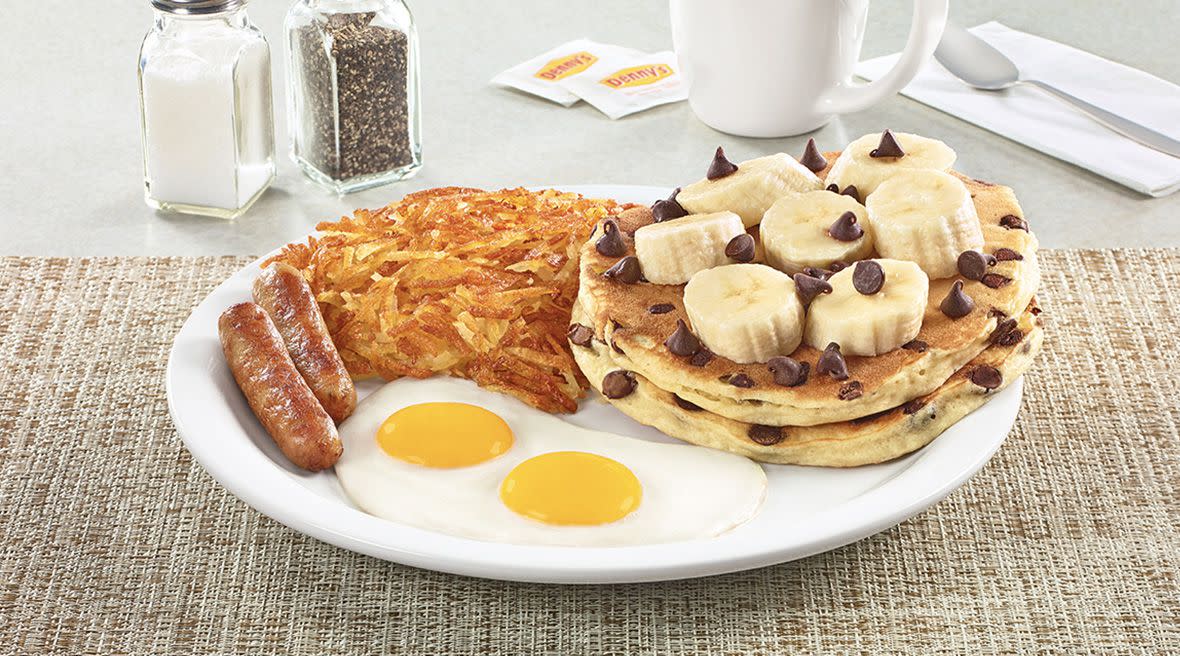 chocolate chip banana pancakes from denny's