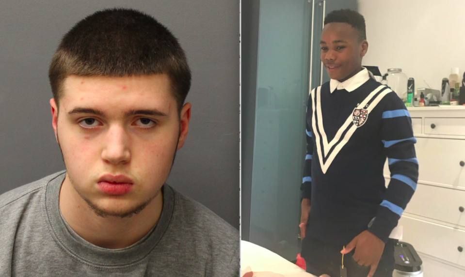 Ayoub Majdouline (left) was found guilty of murdering Jaden Moodie (right) in January (PA)