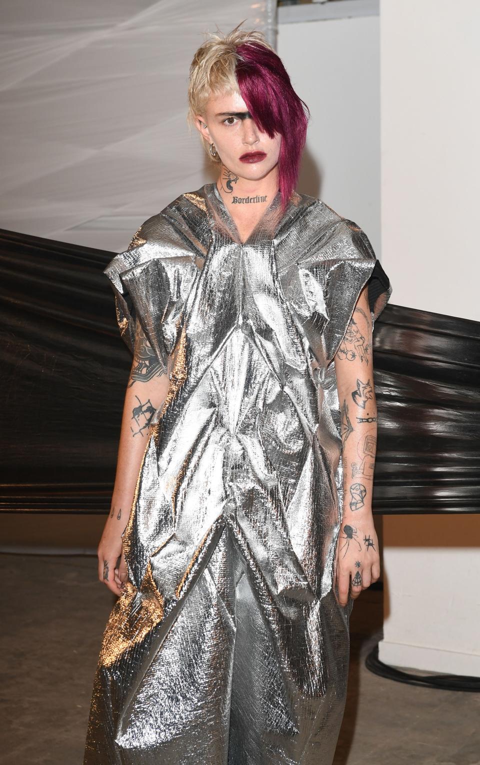 London Fashion Week’s rising designers are sending models down the runway with punky, multicolored hair and rainbow party wigs.