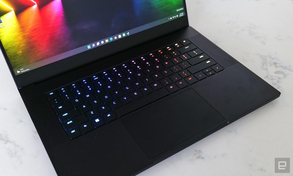 As you'd expect from Razer, the latest Blade 15's keyboard supports per-key RGB lighting.