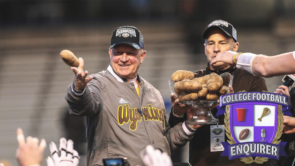 Wyoming football coach Craig Bohl celebrates winning the 2021 Idaho Potato Bowl
Photo by Loren Orr/Getty Images
