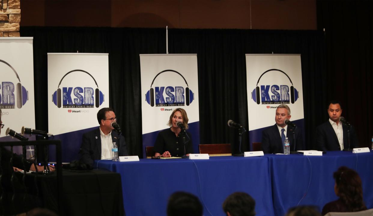 Kentucky Sports Radio hosted a gubernatorial debate with GOP candidates Mike Harmon, Kelly Craft, Ryan Quarles and Alan Keck. April 19, 2023