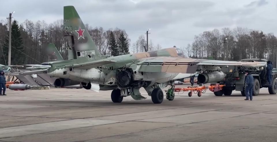 Russian Su-25 jet hit by missile over Ukraine