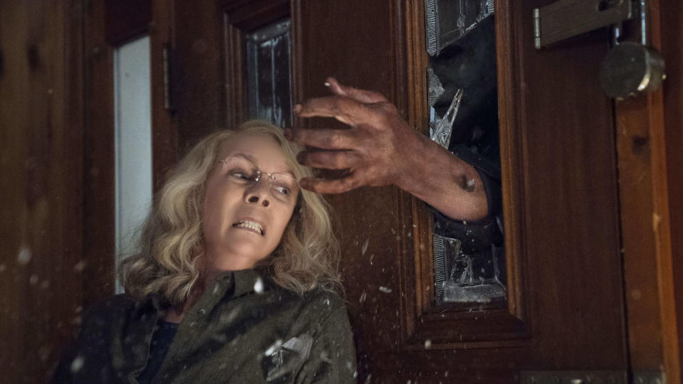 Jamie Lee Curtis fought Michael Myers once again in a trilogy of Halloween legacy sequels. (Universal/Alamy)