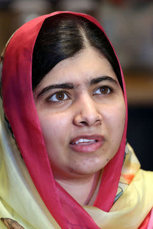 Nobel Peace Prize laureate Malala Yousafzai speaks during an interview with Reuters at a local hotel in Islamabad, Pakistan, March 30, 2018. REUTERS/Saiyna Bashir