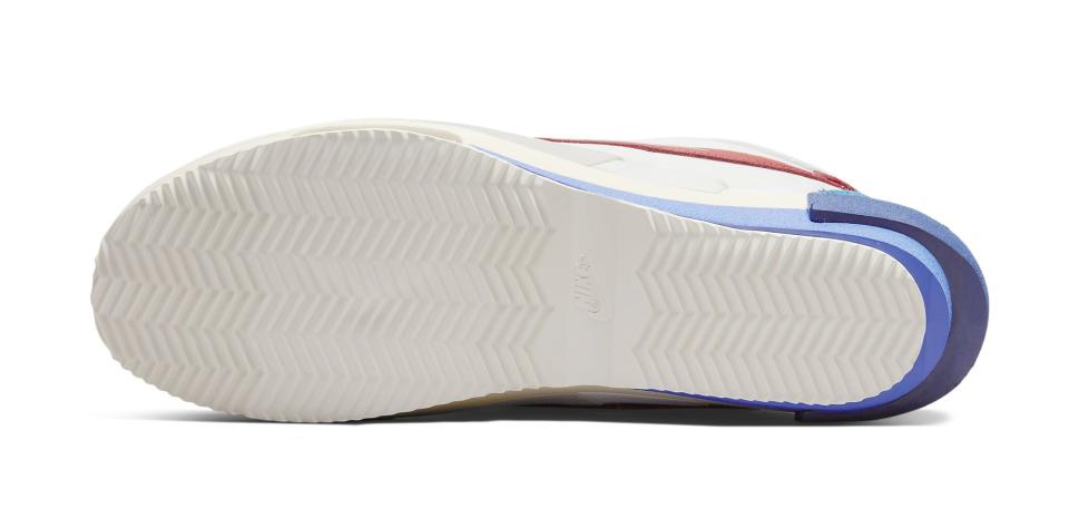 The outsole of the Sacai x Nike Cortez. - Credit: Courtesy of Nike