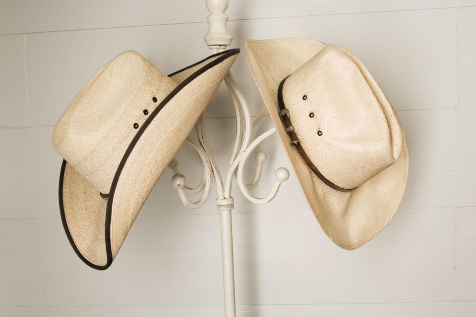 <p>If you've got an old cowboy hat laying around from the "Urban Cowboy" era or earlier, it could fetch as much as <a href="https://go.redirectingat.com?id=74968X1596630&url=https%3A%2F%2Fwww.ebay.com%2Fsch%2Fi.html%3F_from%3DR40%26_trksid%3Dp2334524.m570.l2632.R3.TR12.TRC2.A0.H0.Xcowboy%2Bhat%2Bvin.TRS0%26_nkw%3Dcowboy%2Bhat%2Bvintage%26_sacat%3D175759%26LH_TitleDesc%3D0%26_osacat%3D0%26_odkw%3Dcowboy%2Bhat%26LH_Complete%3D1%26LH_Sold%3D1&sref=https%3A%2F%2Fwww.goodhousekeeping.com%2Flife%2Fg35334508%2Fvaluable-antiques-basement%2F" rel="nofollow noopener" target="_blank" data-ylk="slk:$150 on eBay;elm:context_link;itc:0;sec:content-canvas" class="link ">$150 on eBay</a> if it's in good condition, with its original band.</p>