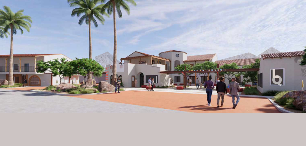 A rendering from architecture firm HGA shows improvements to the La Quinta Museum's entrance that will be done through a project to establish a "cultural campus" for the city.