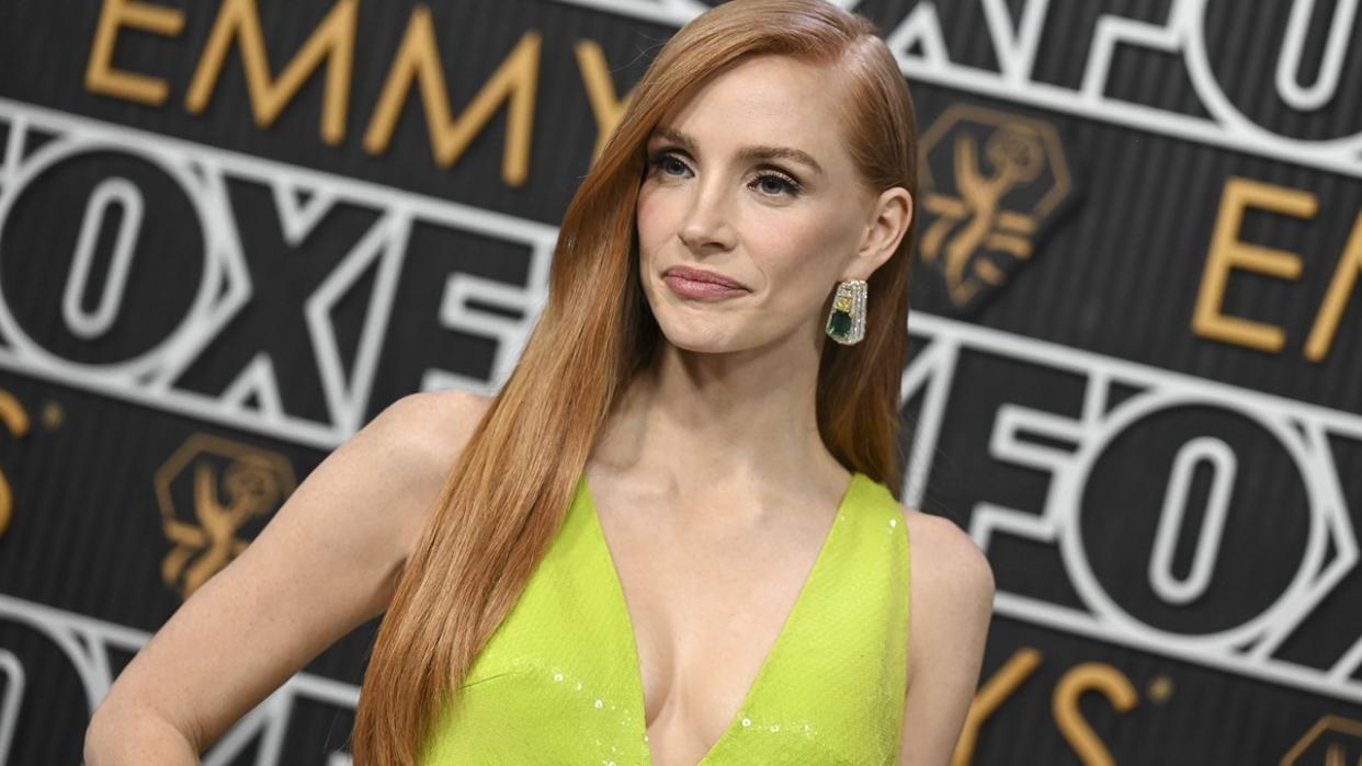  Jessica Chastain at the 75th Prime Emmy Awards held at the Peacock Theater on January 15, 2024 in Los Angeles, California. 