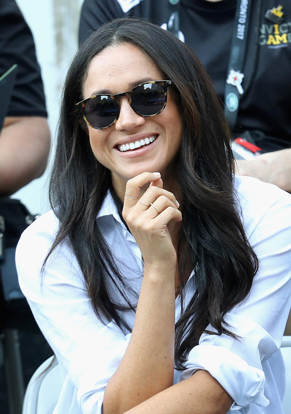 <p>Markle switches up her hair a lot, but this just might be her go-to signature look. (Photo: Chris Jackson/Getty Images for the Invictus Games Foundation) </p>