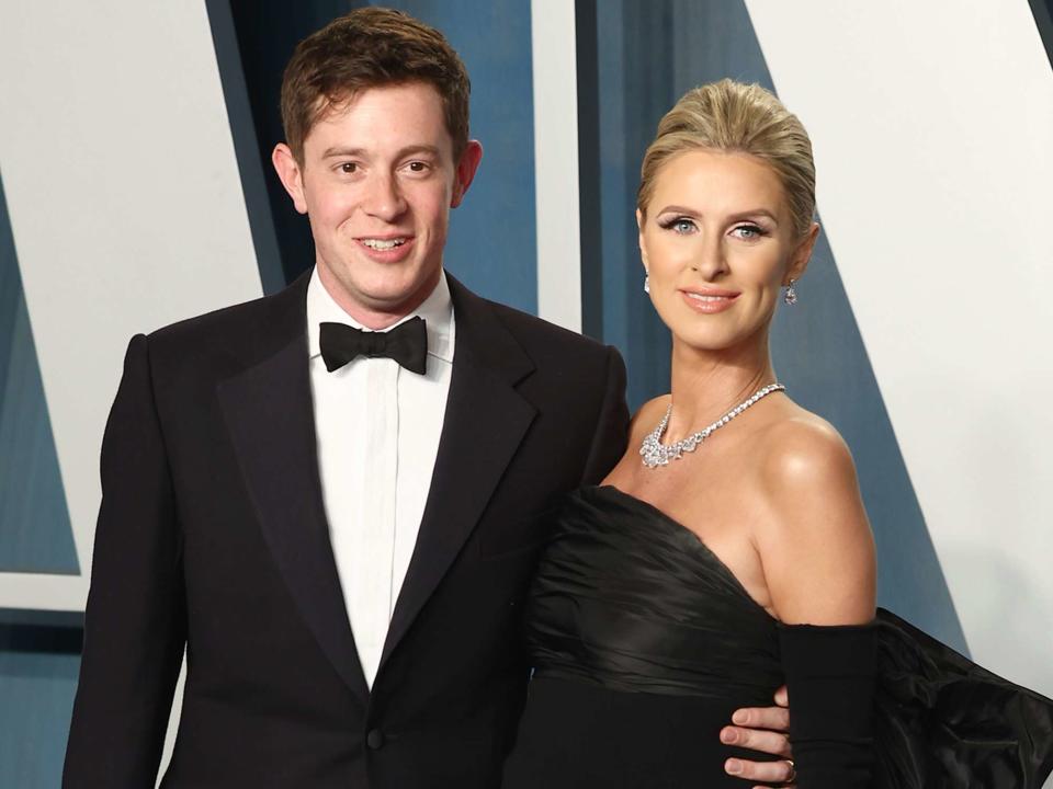 <p>Arturo Holmes/FilmMagic</p> James Rothschild and Nicky Hilton Rothschild attend the 2022 Vanity Fair Oscar Party on March 27, 2022 in Beverly Hills, California.  