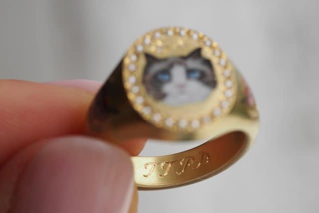 <p>Cece Jewellery/Instagram</p> "TTPD" on the inside of the ring
