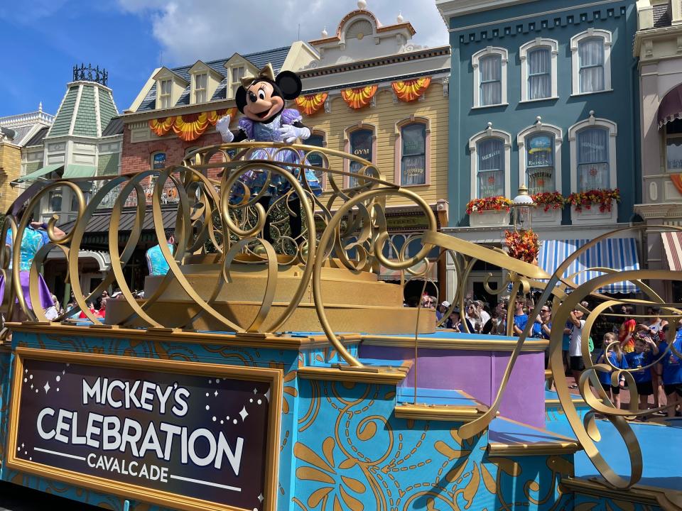 mickey's celebration cavalcade at disney world 50th anniversary