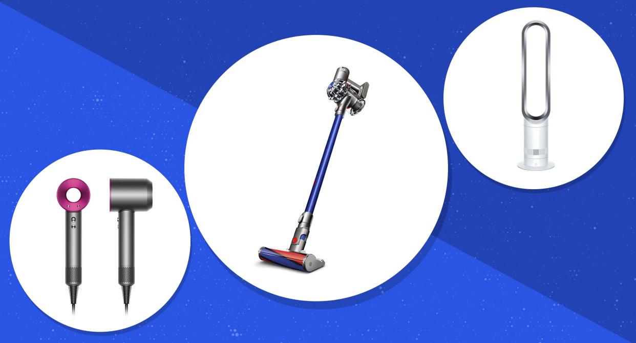 For a limited time, Ebay shoppers can save an extra 20 percent off Dyson products until April 28 (Photo: Ebay, Art: Yahoo Lifestyle photo-illustration)