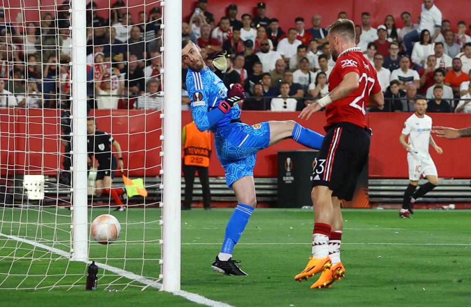 David de Gea exposed his weakness with the ball at his feet in the loss to Sevilla (Action Images via Reuters)