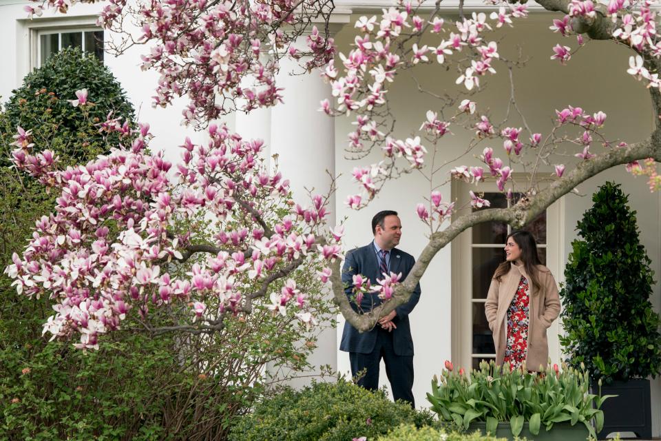 White House Director of Social Media Dan Scavino, left,