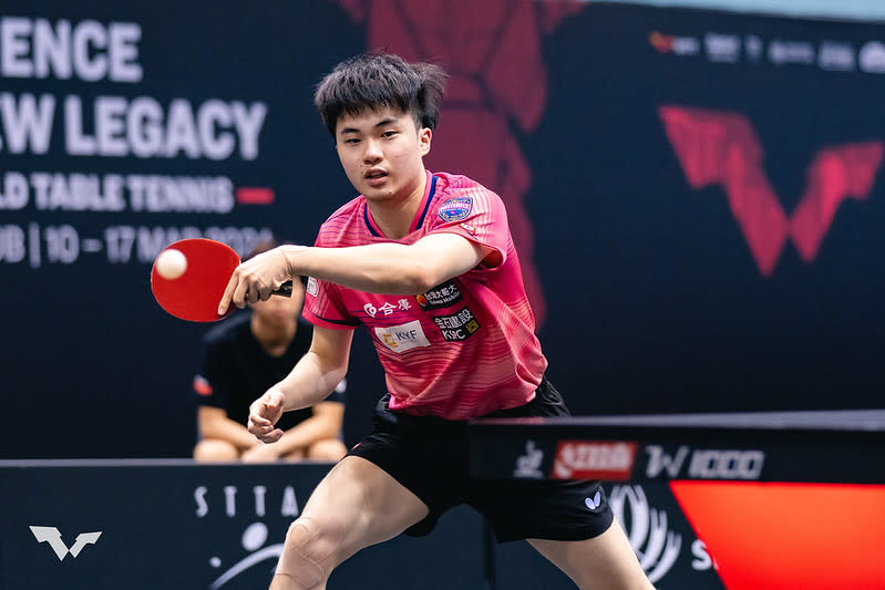 林昀儒。（取自World Table Tennis，3/14新加坡大滿貫比賽照）