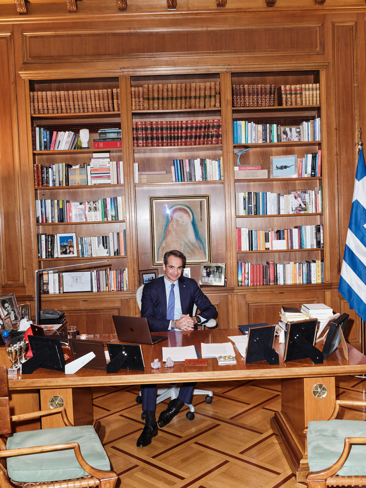 The Greek Prime Minister in his office at Maximos Mansion in Athens on March 12.<span class="copyright">Yiorgos Kaplanidis for TIME</span>