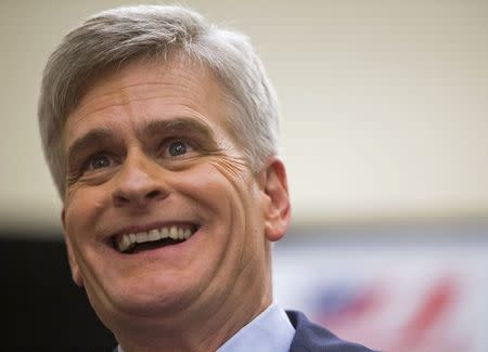 Republican U.S. Representative Bill Cassidy smiles as he addresses supporters after winning the run-off election for U.S. Senate against Democrat Mary Landrieu in Baton Rouge, Louisiana, December 6, 2014. REUTERS/Lee Celano
